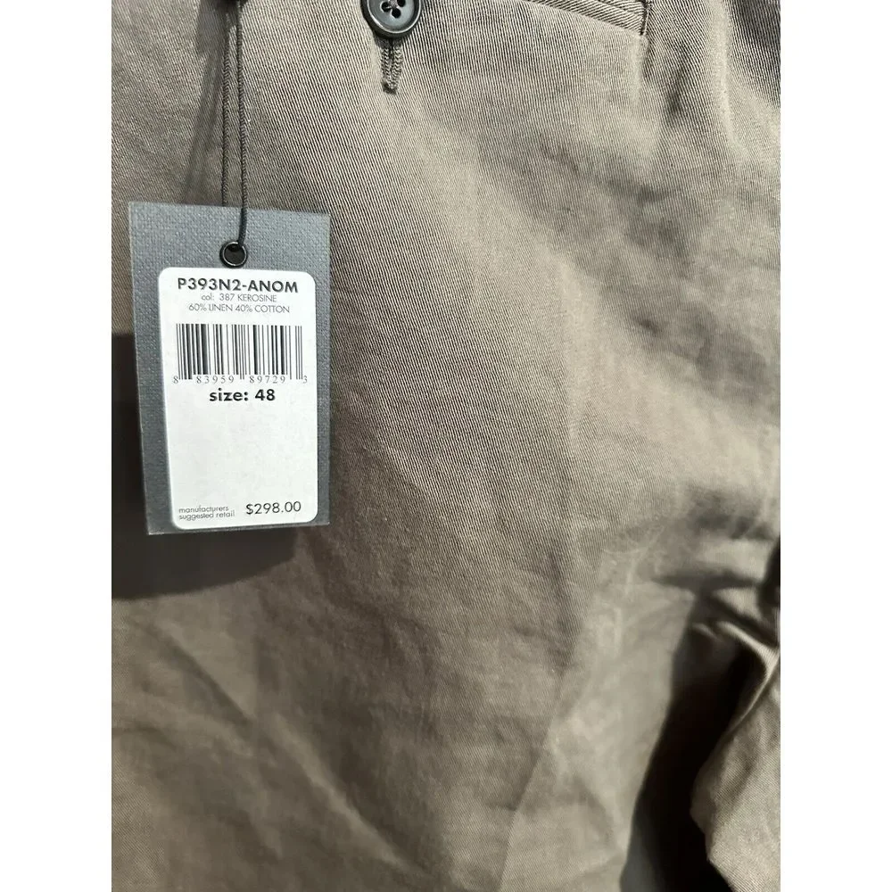 John Varvatos Men's Linen Blend Chino Style Pants Sz‎ 48 33x38 Not Hemmed
